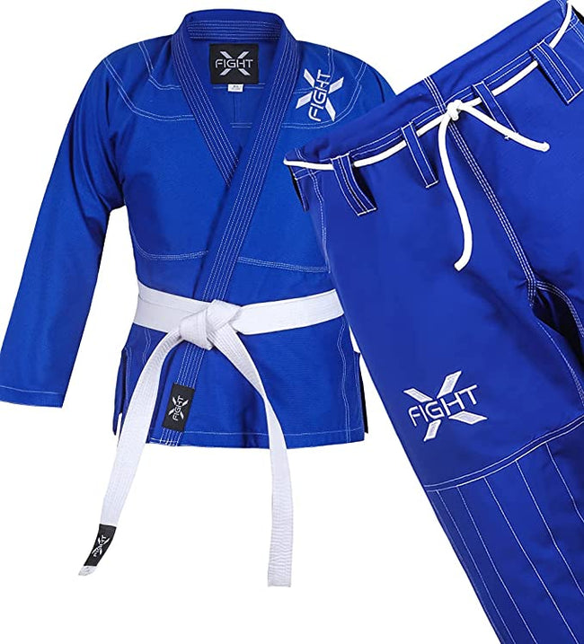 FightX BJJ Gi for Men & Women Brazilian Jiu Jitsu GI Lightweight Suit with Free Belt