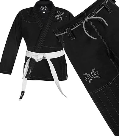 FightX BJJ Gi for Men & Women Brazilian Jiu Jitsu GI Lightweight Suit with Free Belt