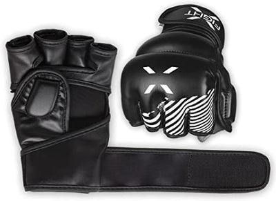 FightX MMA Gloves for Adults Training Grip Wristwrap Glove for Practice Sparring Glove